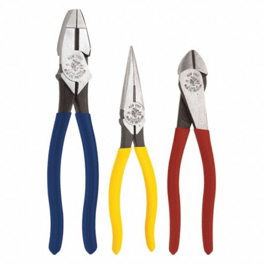 KLEIN TOOLS Plier Set 3 Pliers, Std Cushion Grip, Manual 45PZ50