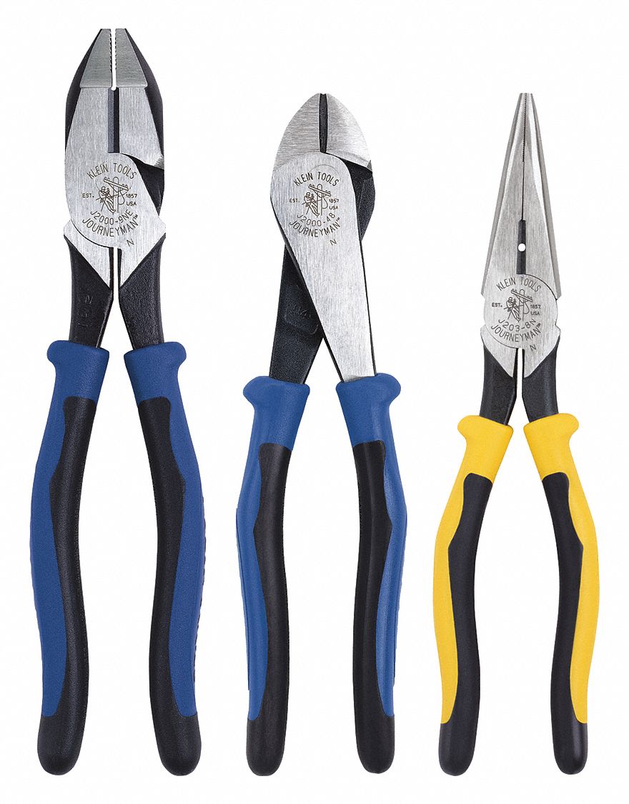 KLEIN TOOLS Steel Plier Sets, ESD Safe No, Number of Pieces 3