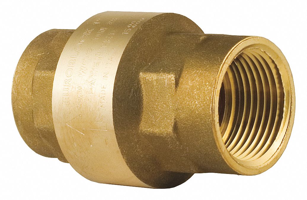 Spring Check Valve DN15 1/4 Spring Vertical Check Valve Brass Thread in-Line Spring Check Valve for Water Oil Steam and Other Media