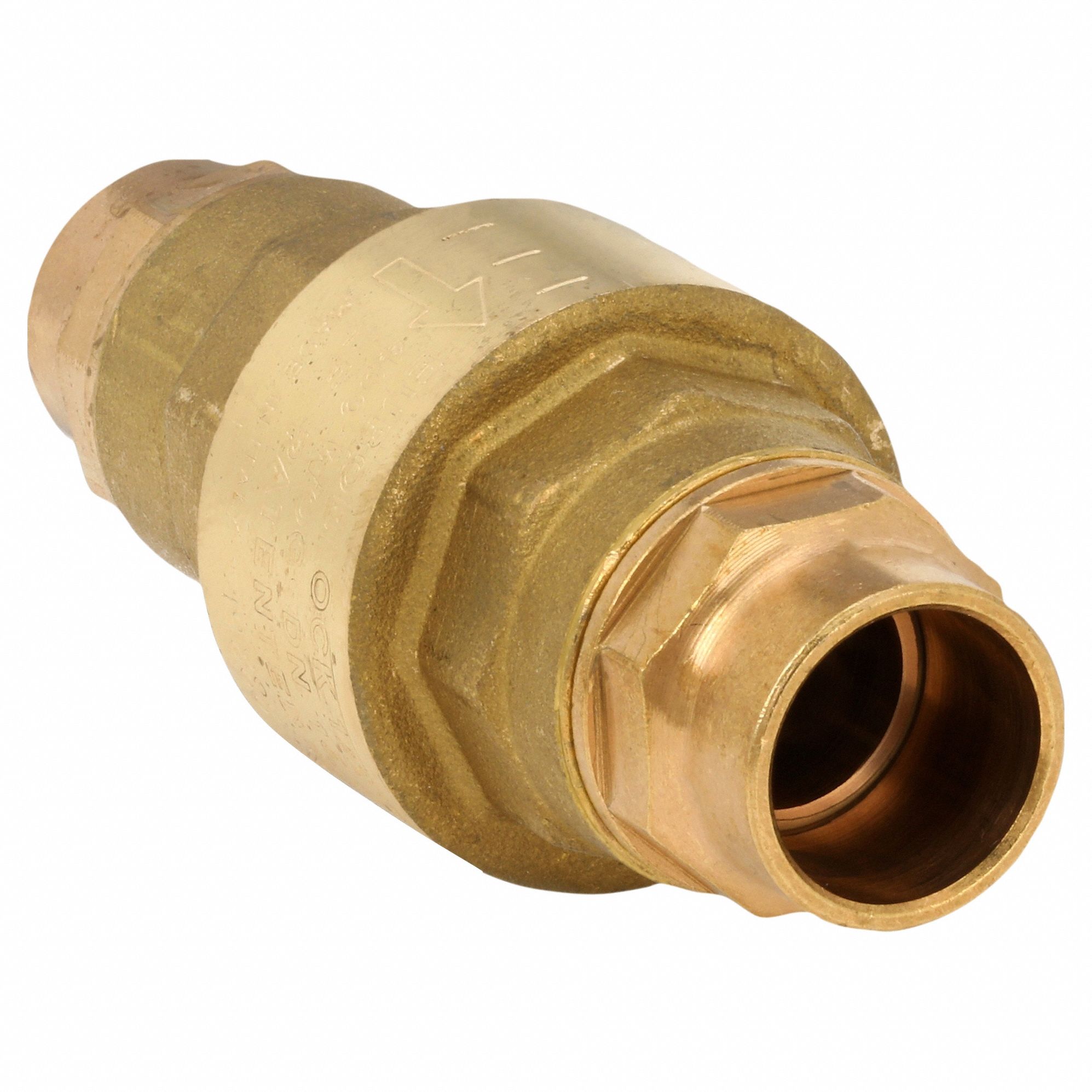 VALVE, SWING, INLINE VALVE BODY, ½ IN PIPE, SWEAT X SWEAT, BRASS, FEMALE, SWEAT, SWEAT