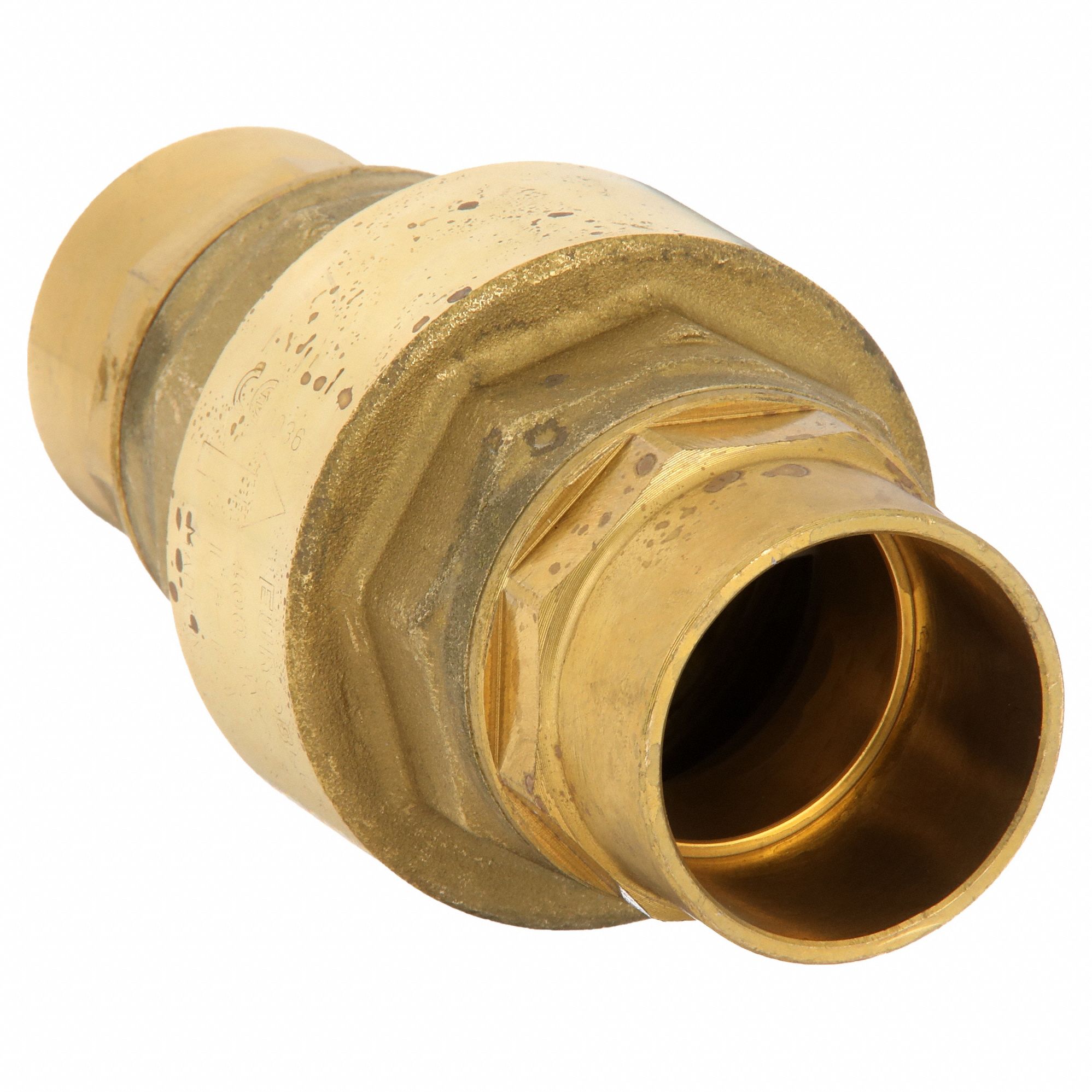 Valve: Swing, Inline Valve Body, 1 1/2 in Pipe Size, Sweat x Sweat, Brass, Female, Sweat, Std