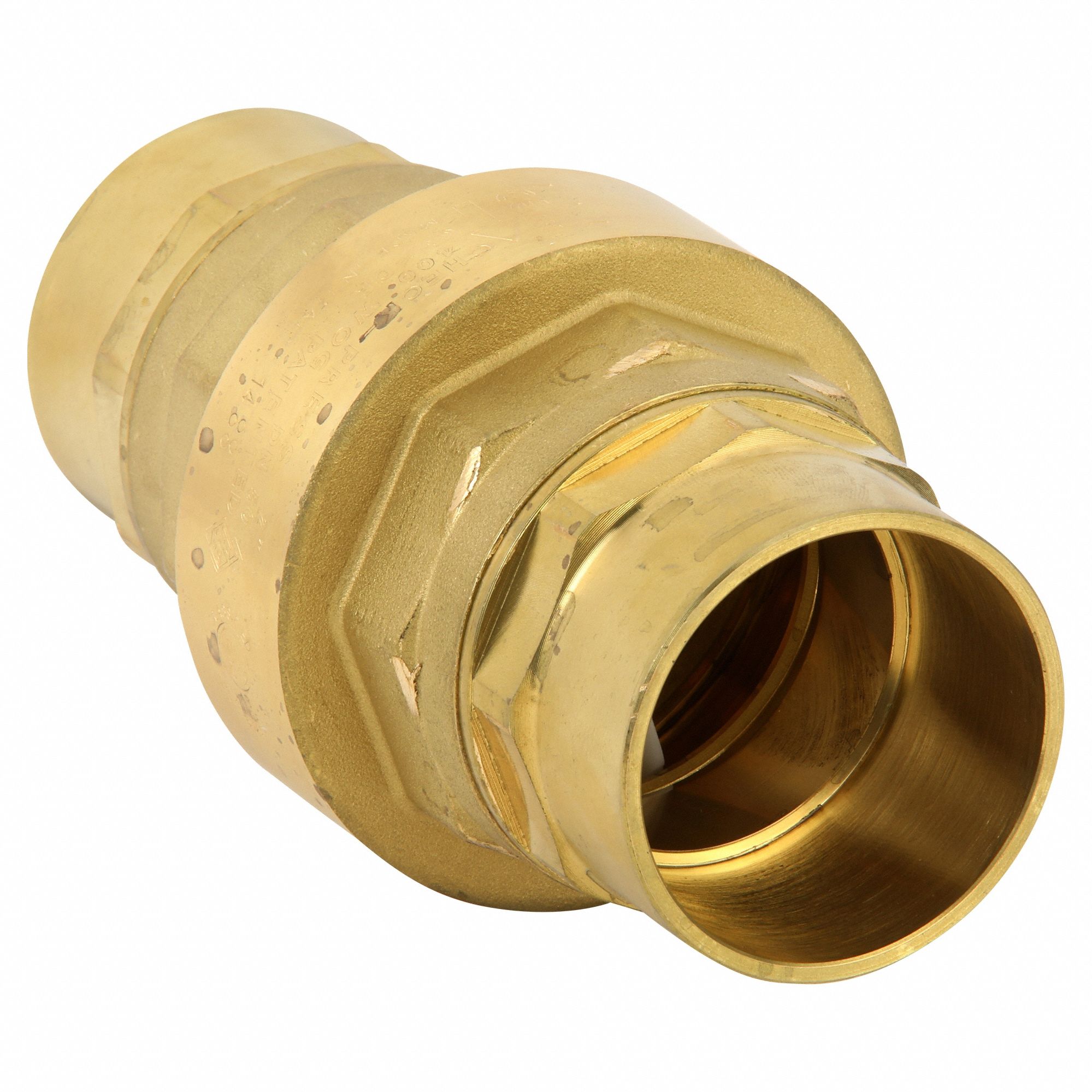 Valve: Swing, Inline Valve Body, 2 in Pipe Size, Sweat x Sweat, Brass, Female, Sweat, Sweat