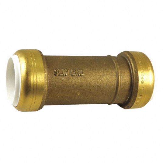 SHARKBITE DZR Brass Slip Coupling, 1 in Tube Size 45RF59UIP3020