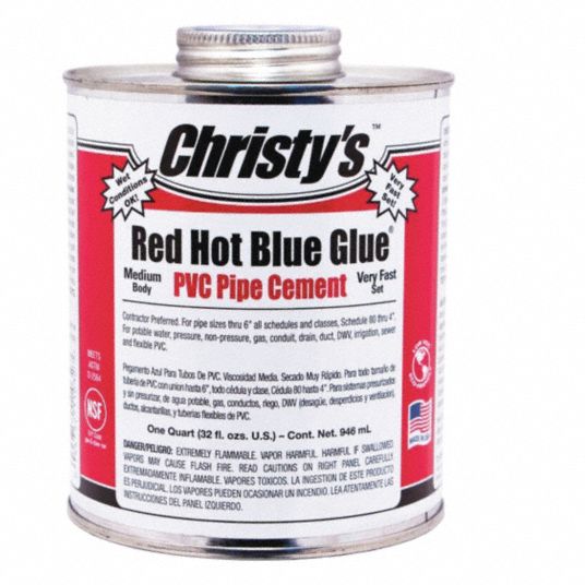 CHRISTY'S Blue Solvent Cement, Medium Bodied, Size 32 oz, For Use With