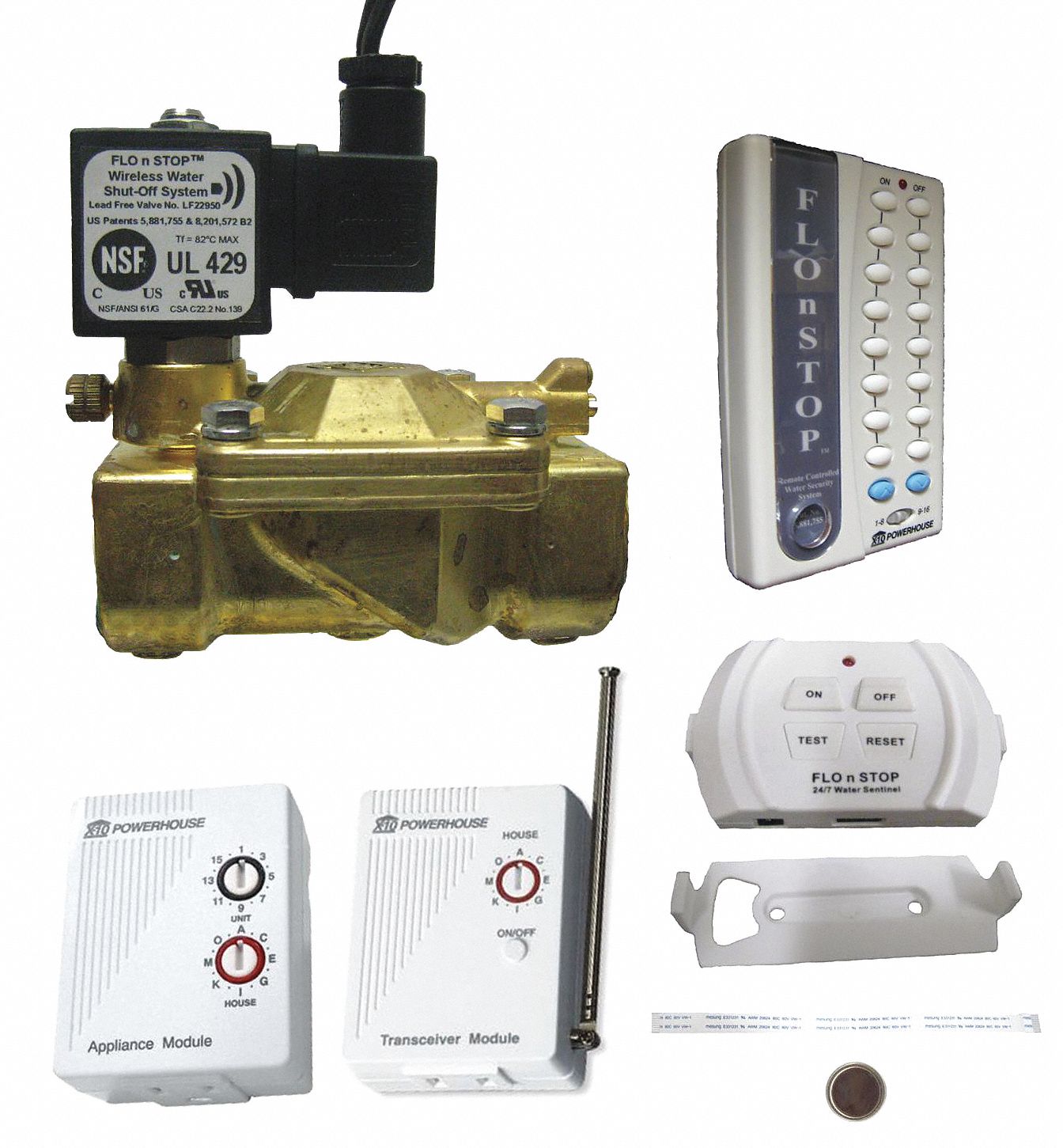 Detection and Alarm Shutoff System: 1 in Pipe Size, FIP, Brass Valve, 1 Sensors