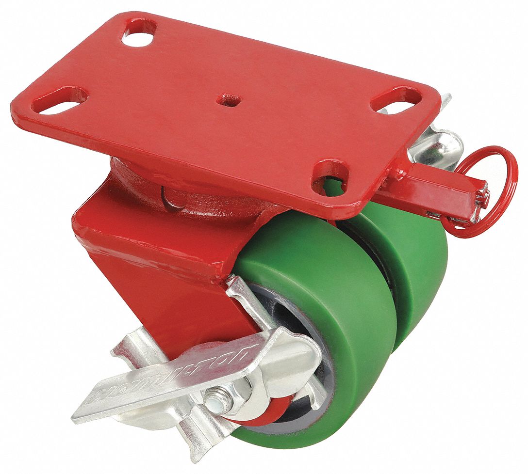 HAMILTON, 4 in Wheel Dia., 1500 lb, EasyTurn Standard Plate Caster