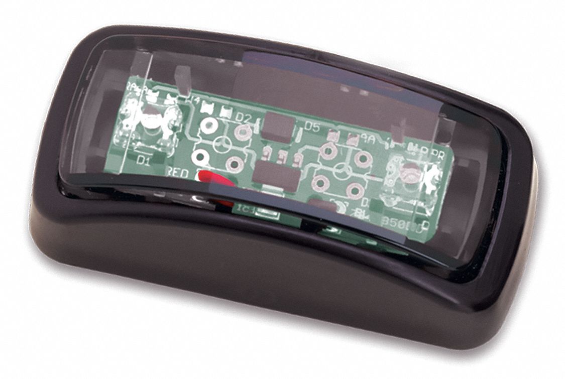 Clearance Marker Lamp: Marker Light, LED, Rectangular, Surface Mount, Clear/White, IP67