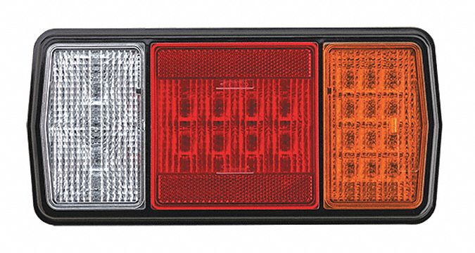 Stop/Turn/Tail Light: LED, Stop, Turn, and Tail Combo Light, Amber/Clear/Red, Panel