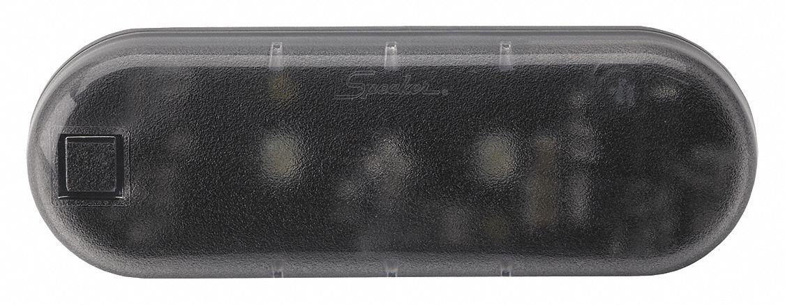 Dome Light: Rectangular, 12-48V DC, LED, Clear, Black, 2 1/4 in Overall Ht, ECE