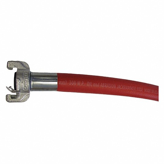 300Psi 3/4" x 50' with Universal Fittings Red Jackhammer Air Hose Assembly 