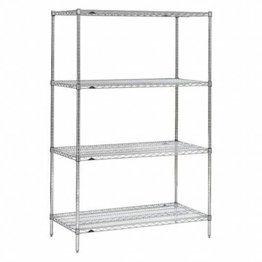 METRO, Starter, 48 in x 24 in, Wire Shelving Unit - 45RK88|74P-4,2448NC ...