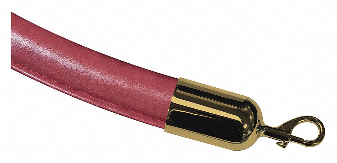 Barrier Rope, 6 ft.L, Plshd Brass Snap End