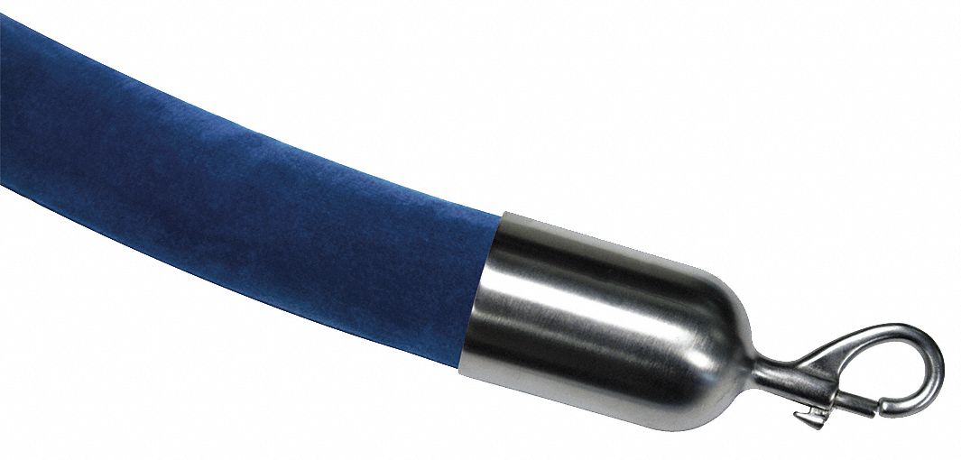 Barrier Rope, Velour, Blue, 6 ft. L