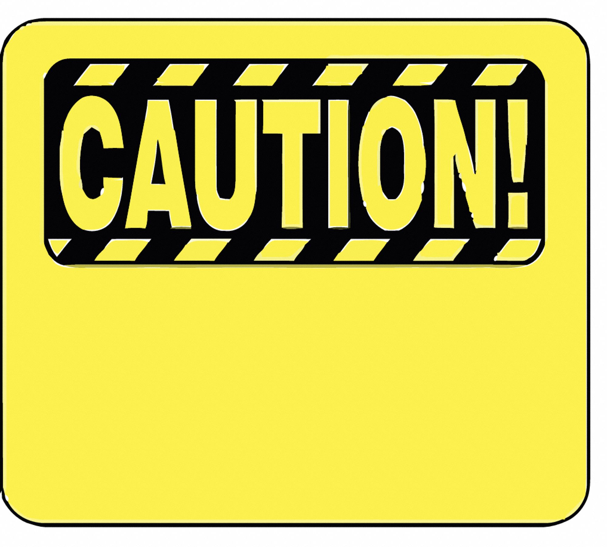 Acrylic Sign, Yellow, 14 in. L, Caution