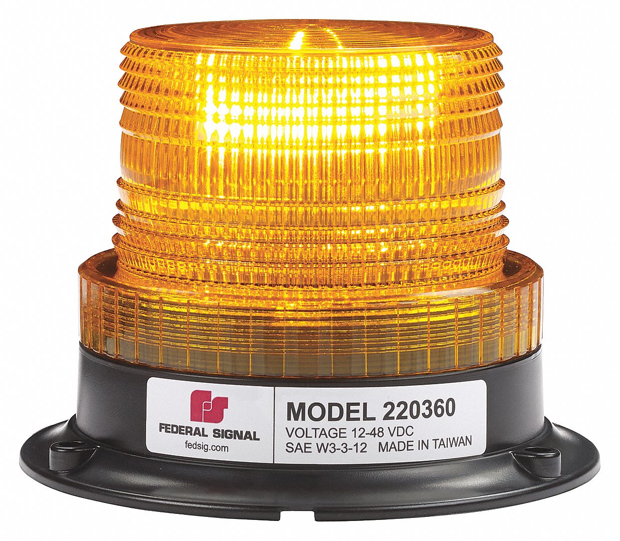 FEDERAL SIGNAL Beacon Light, Amber, Flashing 45TN9222036002 Grainger