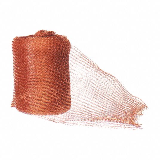 Copper Wire Mesh: 20 ft Overall Lg, 6 in Overall Wd, 0.063 in Wire Dia, 240  x 5, Welded, Brown