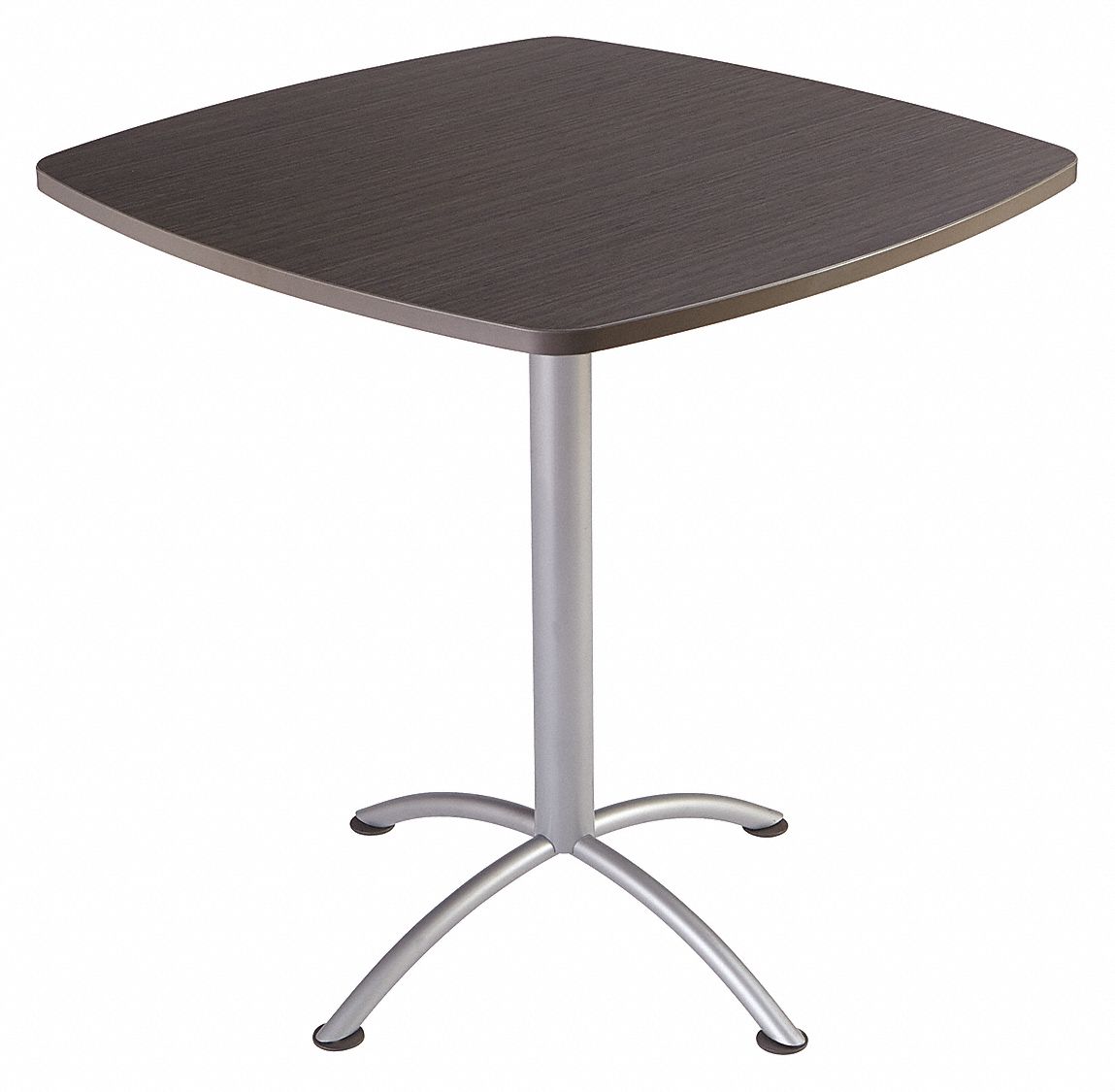 Bistro Table: 42 in Wd, 42 in Dp, 42 in, Natural Teak, Laminated Melamine