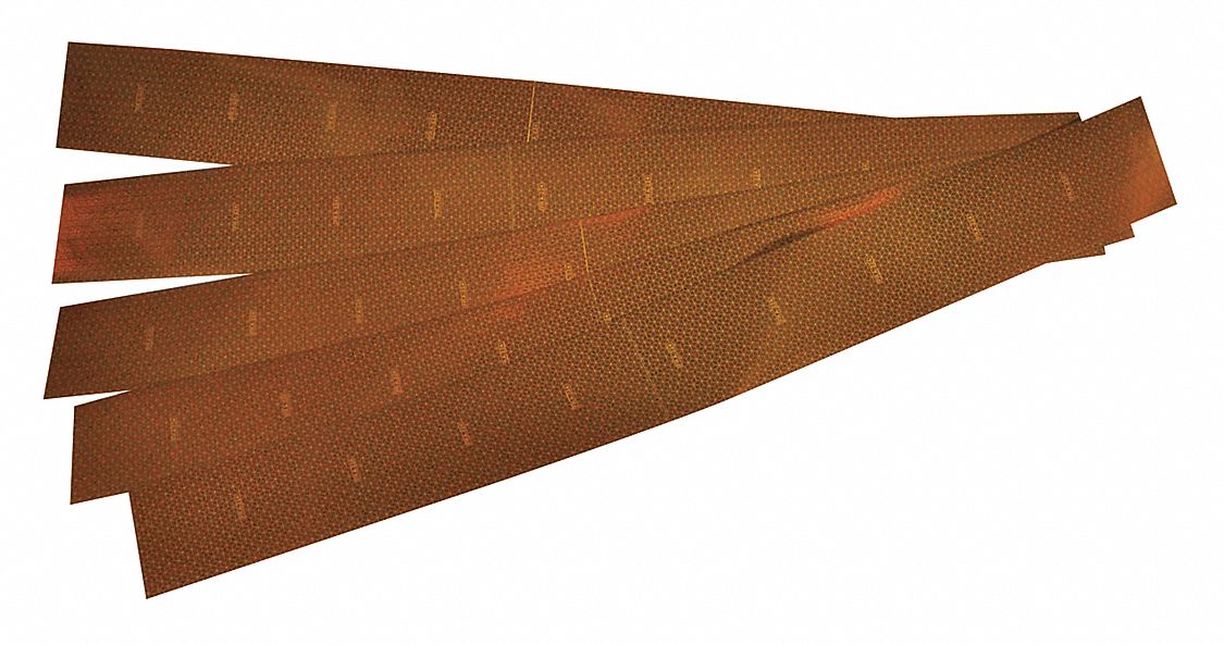 Reflective Tape: School Buses, Yellow, 4 in Wd, 36 in Lg, Acrylic