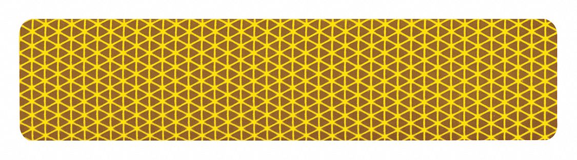 Reflective Tape: Agriculture Vehicles, Yellow, 2 in Wd, 9 in Lg, Acrylic
