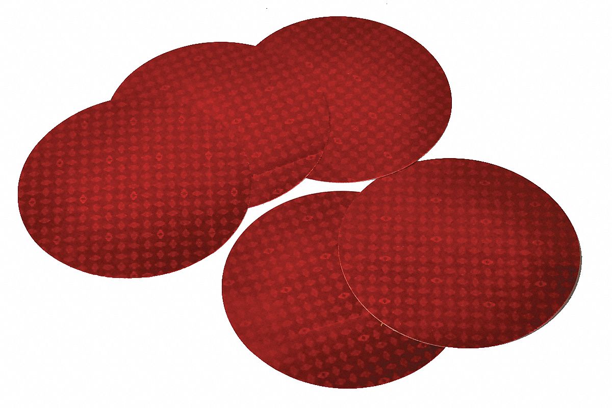 Reflective Tape: Agriculture Vehicles, Red, 3 1/8 in Wd, 3 1/8 in Lg, Acrylic