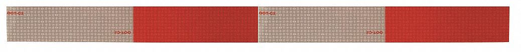 Reflective Tape: Construction/Emergency Vehicles/Trucks and Trailers, Red/White, 2 in Wd, 24 in Lg