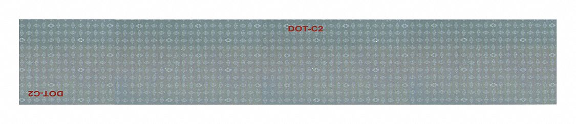 Reflective Tape: Trucks and Trailers, White, 2 in Wd, 12 in Lg, Acrylic