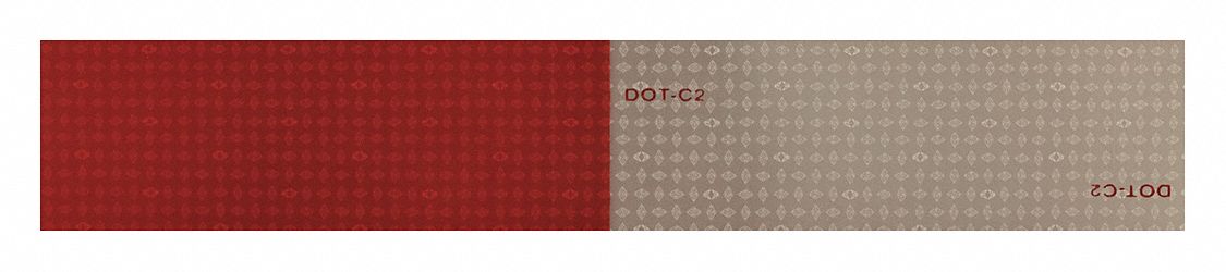 Reflective Tape: Construction/Emergency Vehicles/Trucks and Trailers, Red/White, 2 in Wd, 12 in Lg