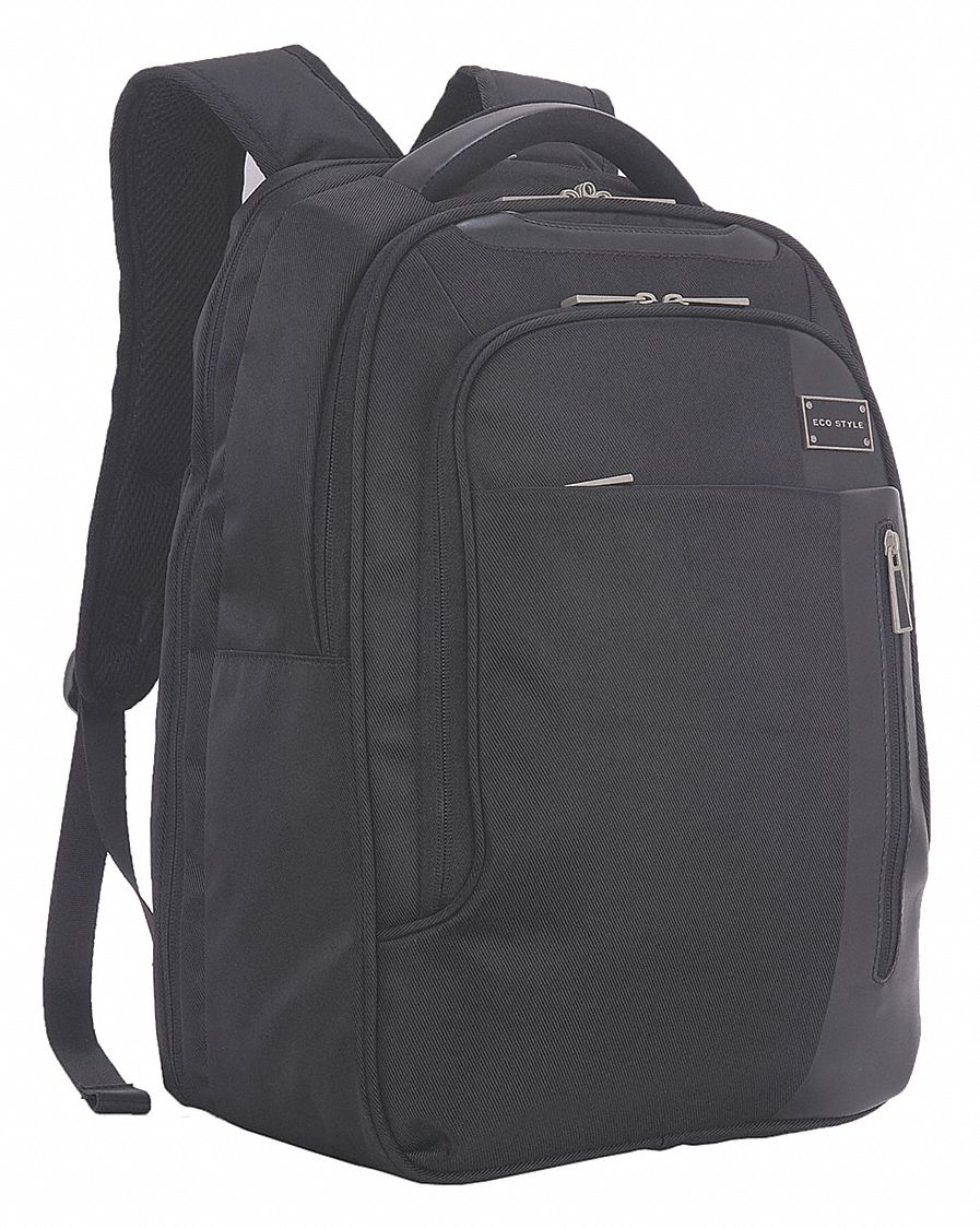 Laptop Carrying Backpack: Fits Laptop Up to 15.6 in, Nylon Twill, 19 in Lg, 14 1/4 in Wd