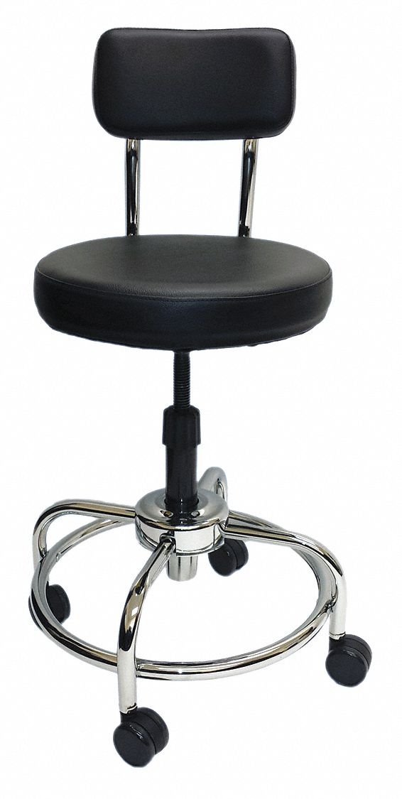 Pneumatic Lab Stool: 300 lb Wt Capacity, 22 in to 26 in, 16 in Seat Dp, 16 in Seat Wd