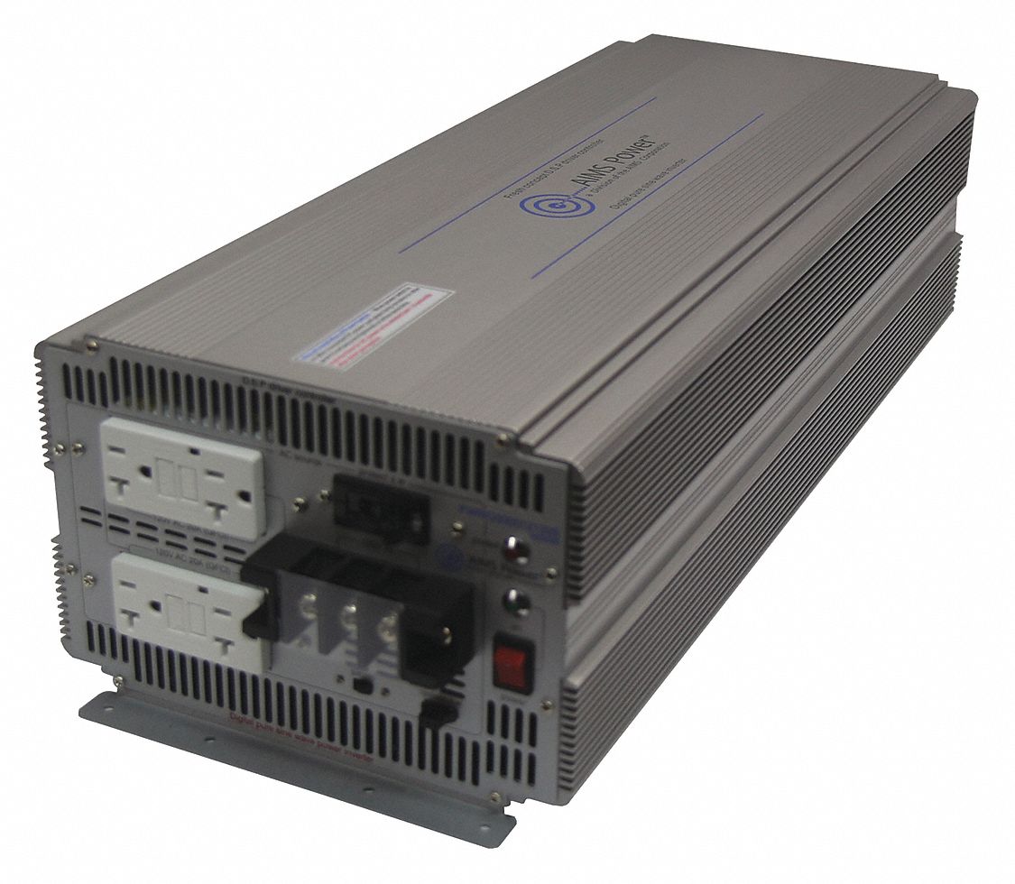 Inverter: 115V AC Output, 20 to 33V DC Input, 5,000 W Nominal Output Power, 4 Outlets