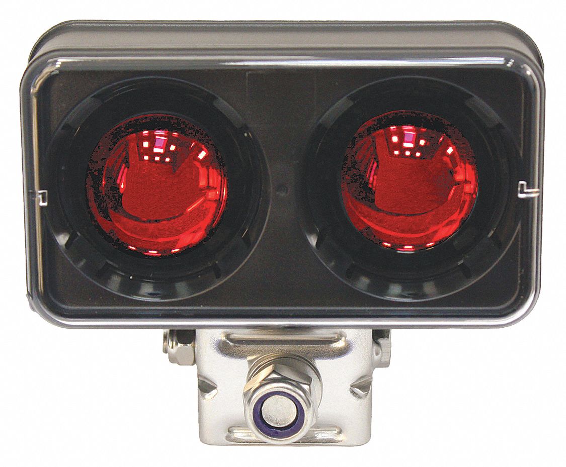 Safety Boundary Light: KE-LTRL-RED, Mounting Hardware, Black, Aluminum, Rectangular