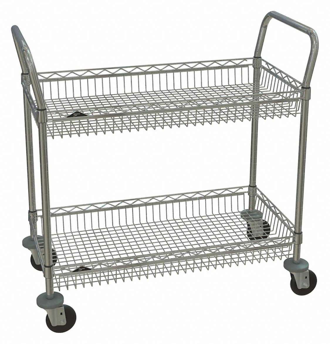 METRO Utility Cart with Deep Lipped Wire Shelves: 375 lb Load Capacity, 36  in x 18 in x 38 in