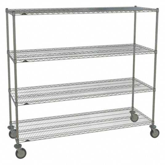 Metro Super Adjustable 2 Wire Shelving - 5-Shelf Unit, Stainless Steel (48  X 74 X 24D)