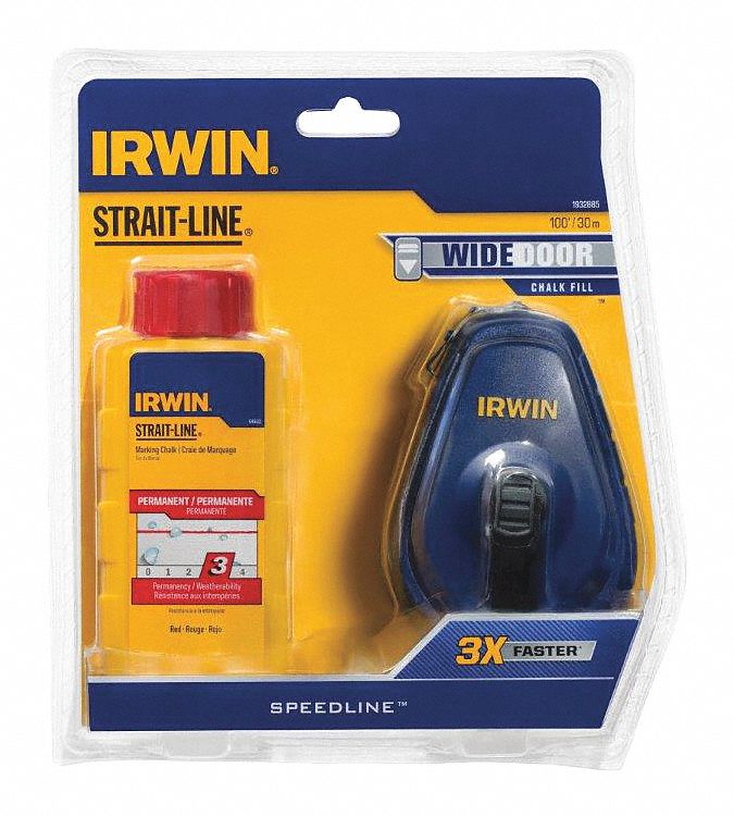 IRWIN STRAITLINE Chalk Line Reel Kit, Red, 100 ft. 45TY611932885