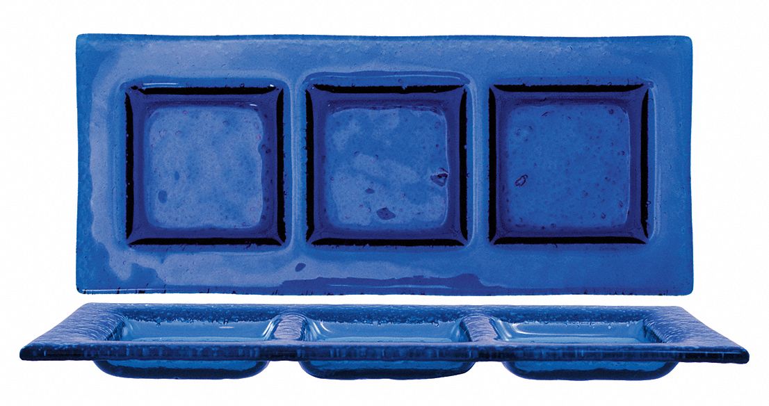 ITI Rectangle Plate, Blue, 15x7 In, PK12 45U762IGPB31525 Grainger