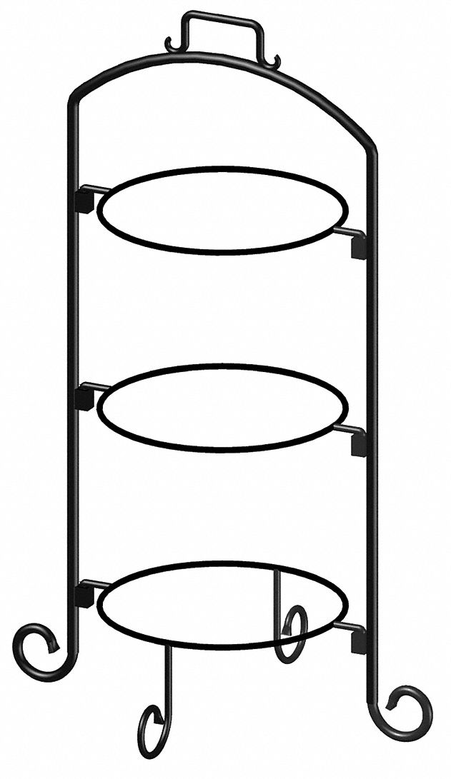 3 Tier Plate Stand Iron