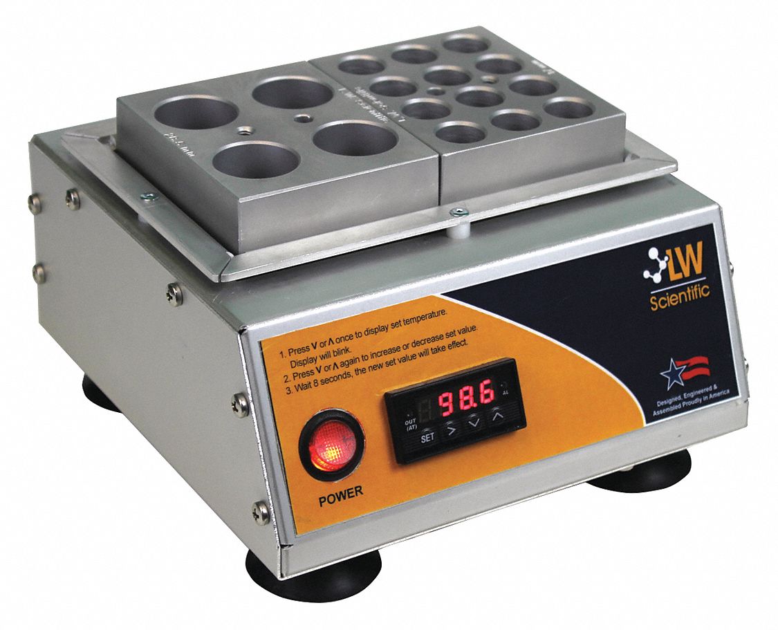 LW SCIENTIFIC, Aluminum, For Use With 50 mL Test Tubes, Digital Dry