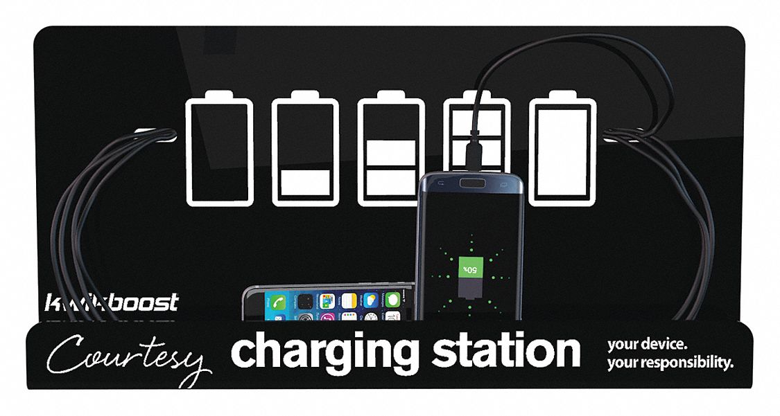 Device Charging Station: (2) 9 in Micro USB/(3) 9 in Lightning/(3) 9 in Type C cables