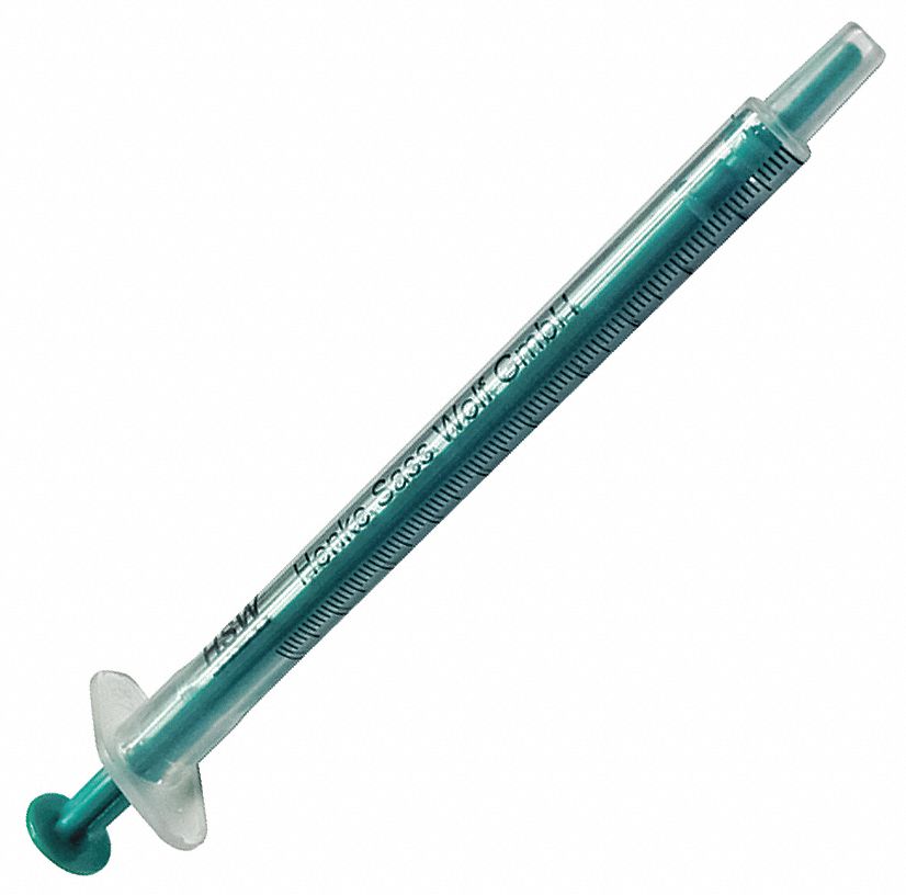 Syringe: 1 mL Capacity, Polypropylene, 100 PK