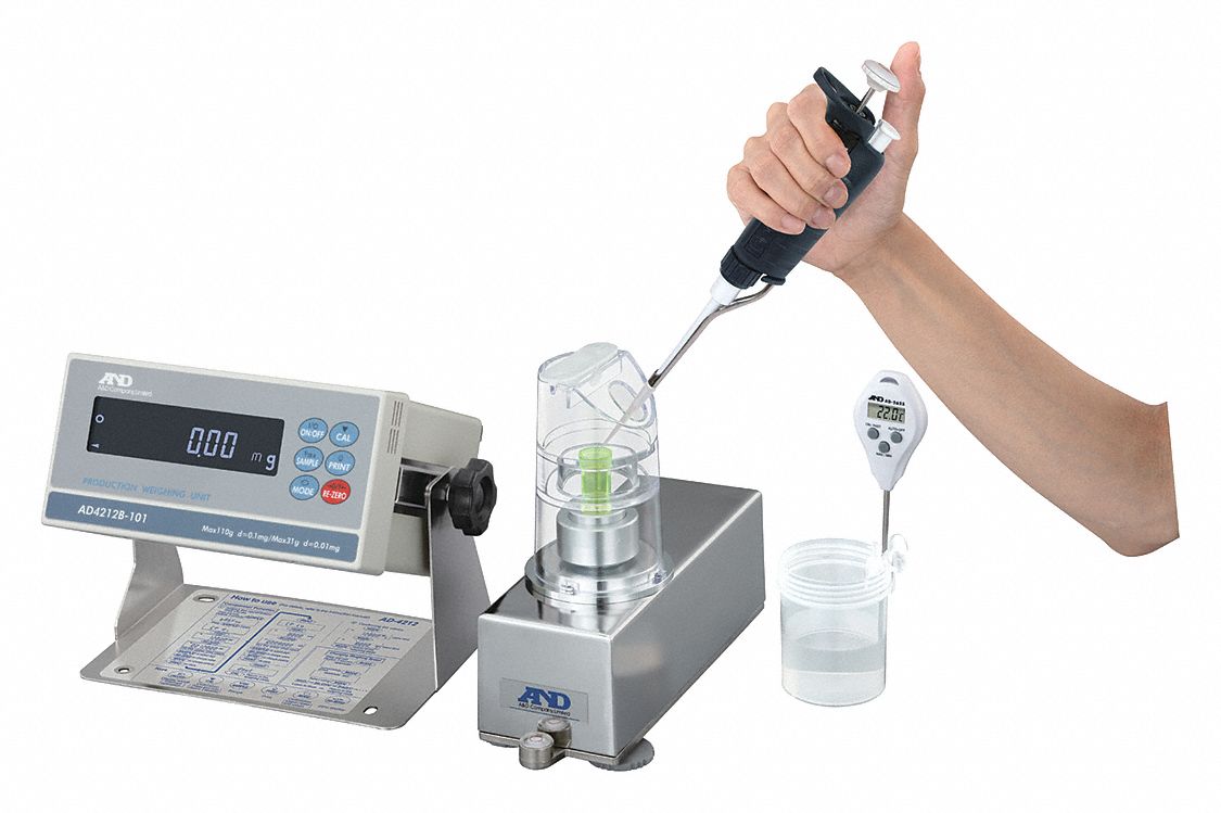 Pipette Calibrator: Steel, 10, 000 ul Capacity - Max, 9 in Overall Ht