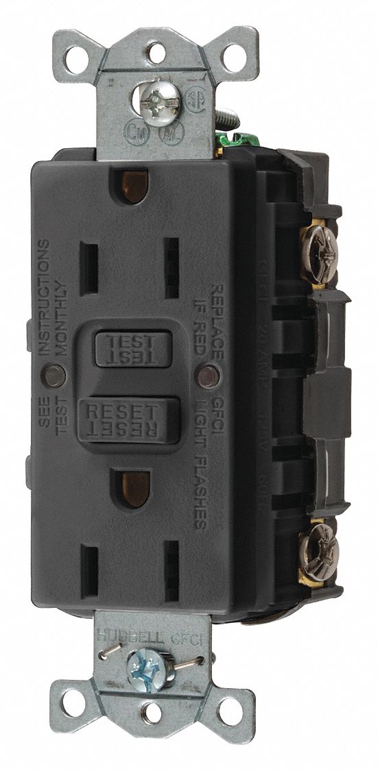 39EA15 - GFCI Receptacle 15A 125VAC 5-15R Black