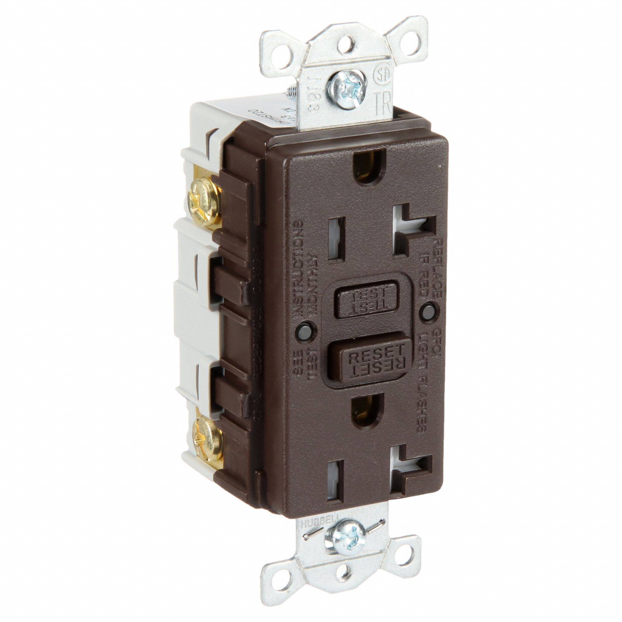 GFCI RECEPTACLE,20 A,BROWN,125V AC