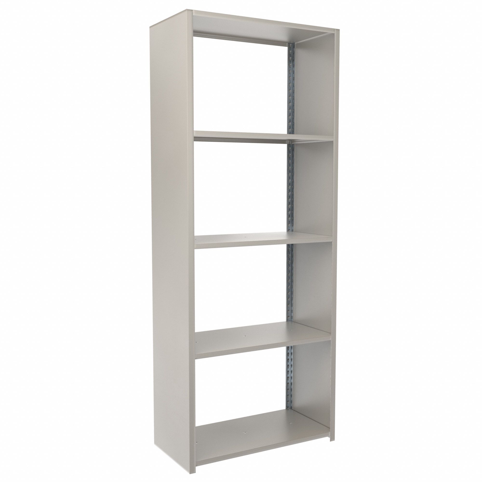 Boltless Shelving: Starter, Medium-Duty, 36 in x 18 in, 90 in Overall Ht, 5 Shelves, Steel