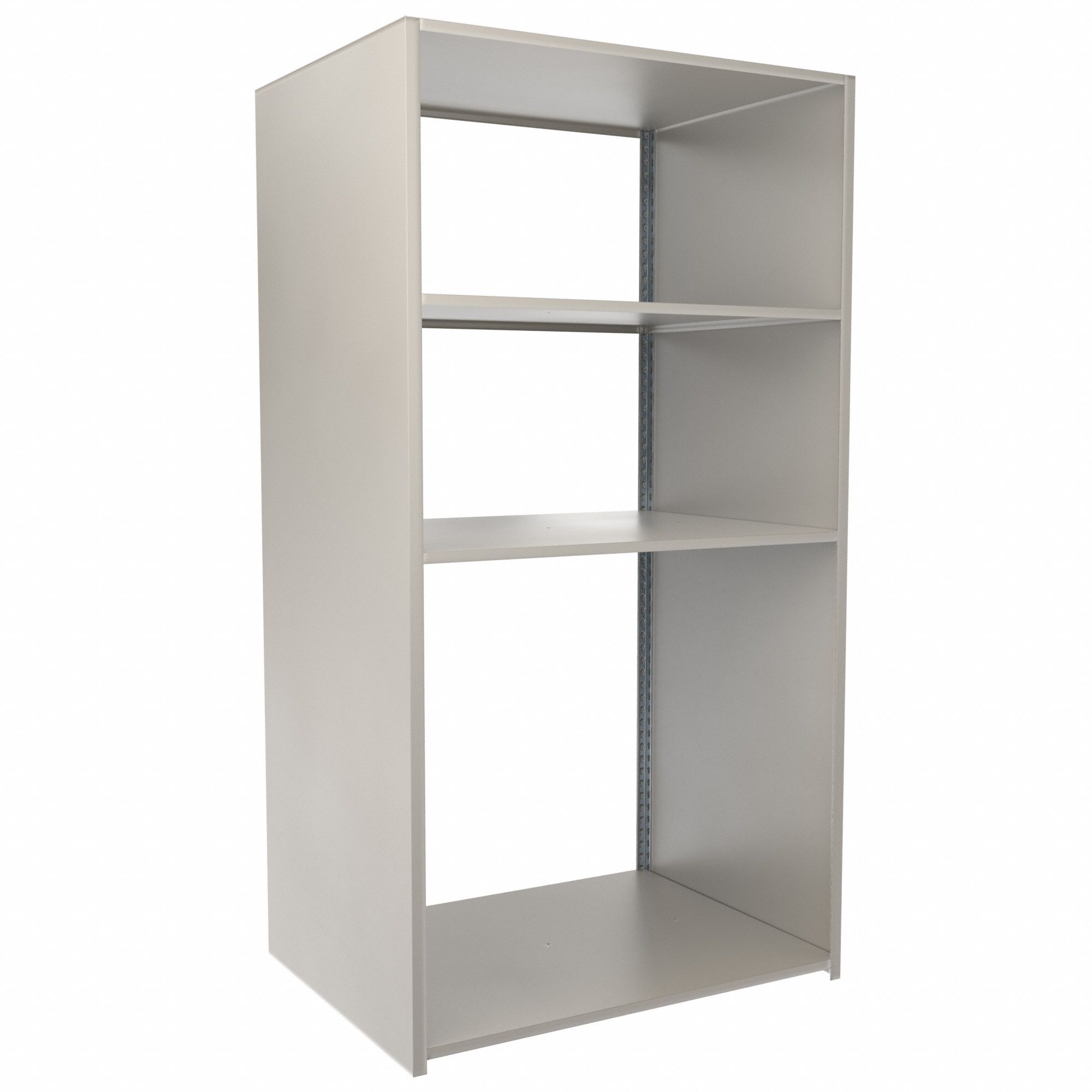 Boltless Shelving: Starter, Medium-Duty, 48 in x 36 in, 90 in Overall Ht, 5 Shelves, Steel