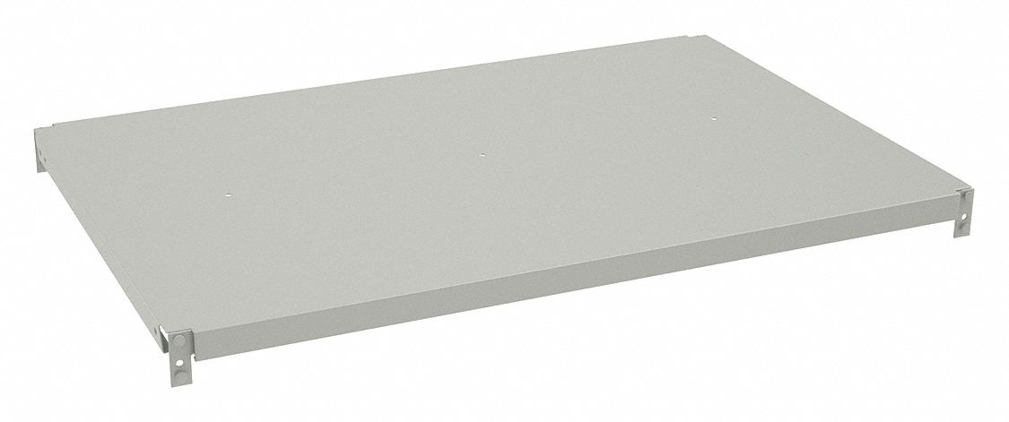 Shelf: 36 in   x 24 in, 950 lb Load Capacity, Steel, 18 ga Decking, Light Gray, Shelf