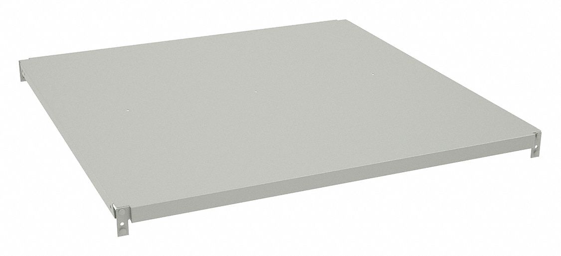 Shelf: 36 in   x 36 in, 950 lb Load Capacity, Steel, 18 ga Decking, Light Gray, Shelf