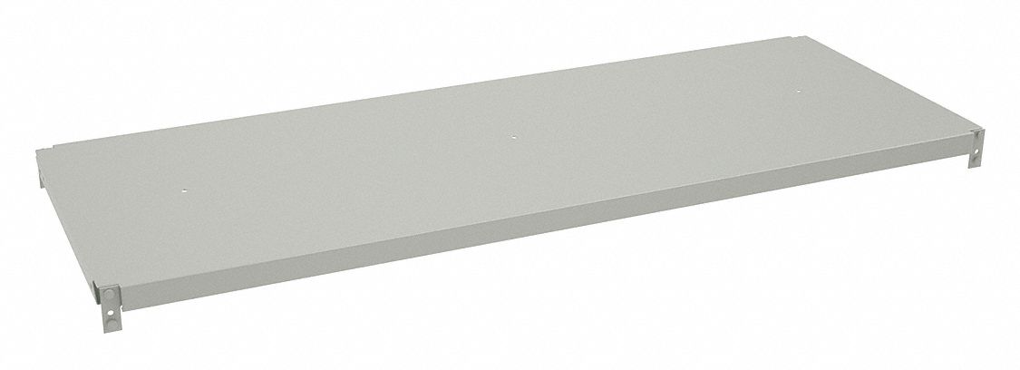 Shelf: 48 in   x 18 in, 700 lb Load Capacity, Steel, 18 ga Decking, Light Gray, Shelf