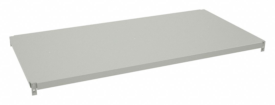 Shelf: 48 in   x 24 in, 700 lb Load Capacity, Steel, 18 ga Decking, Light Gray, Shelf