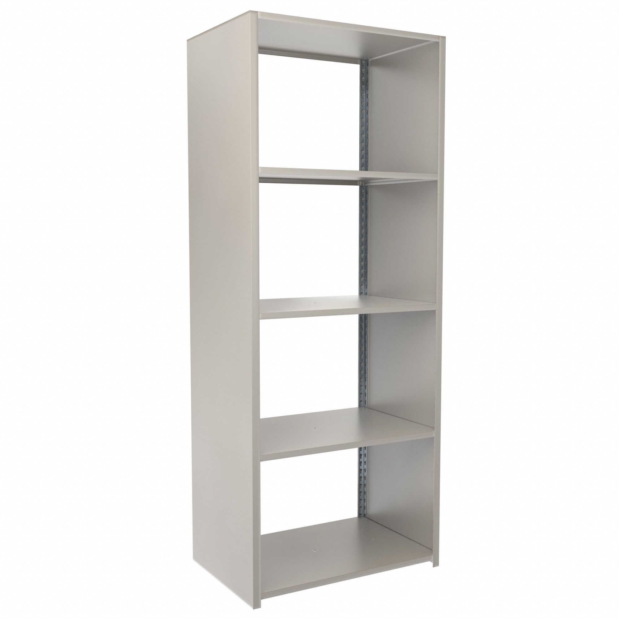 Boltless Shelving: Starter, Medium-Duty, 36 in x 24 in, 90 in Overall Ht, 5 Shelves, Steel