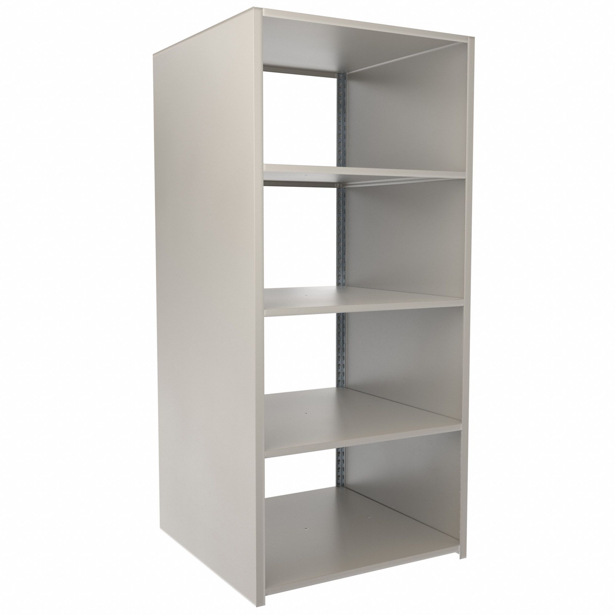 Boltless Shelving: Starter, Medium-Duty, 36 in x 36 in, 78 in Overall Ht, 5 Shelves, Steel